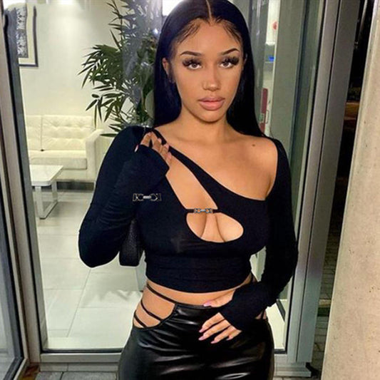 Hollow Crop Top – Trendy Women’s Fashion Top