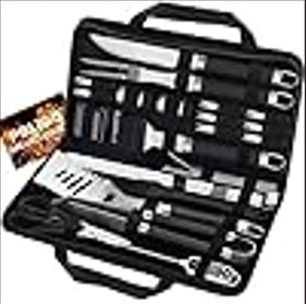POLIGO 29 PCS BBQ Grill Accessories Stainless Steel BBQ Tools Grilling Tools Set With Storage Bag For Fathers Day Dads Birthday Presents - Camping Grill Utensils Set Ideal Grilling Gifts For Men Women