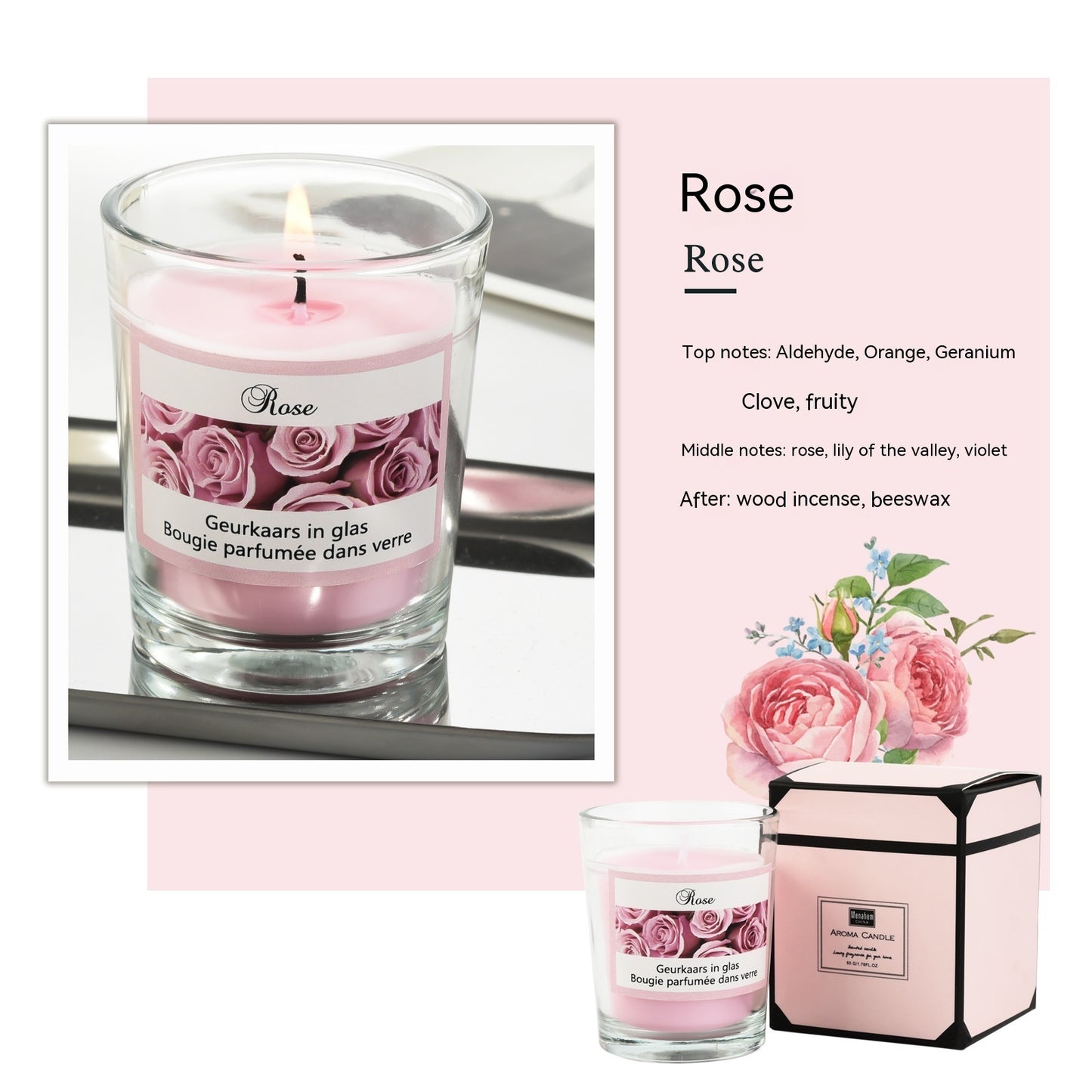 Soy Wax Aromatherapy Candle – Romantic Glass Jar Gift