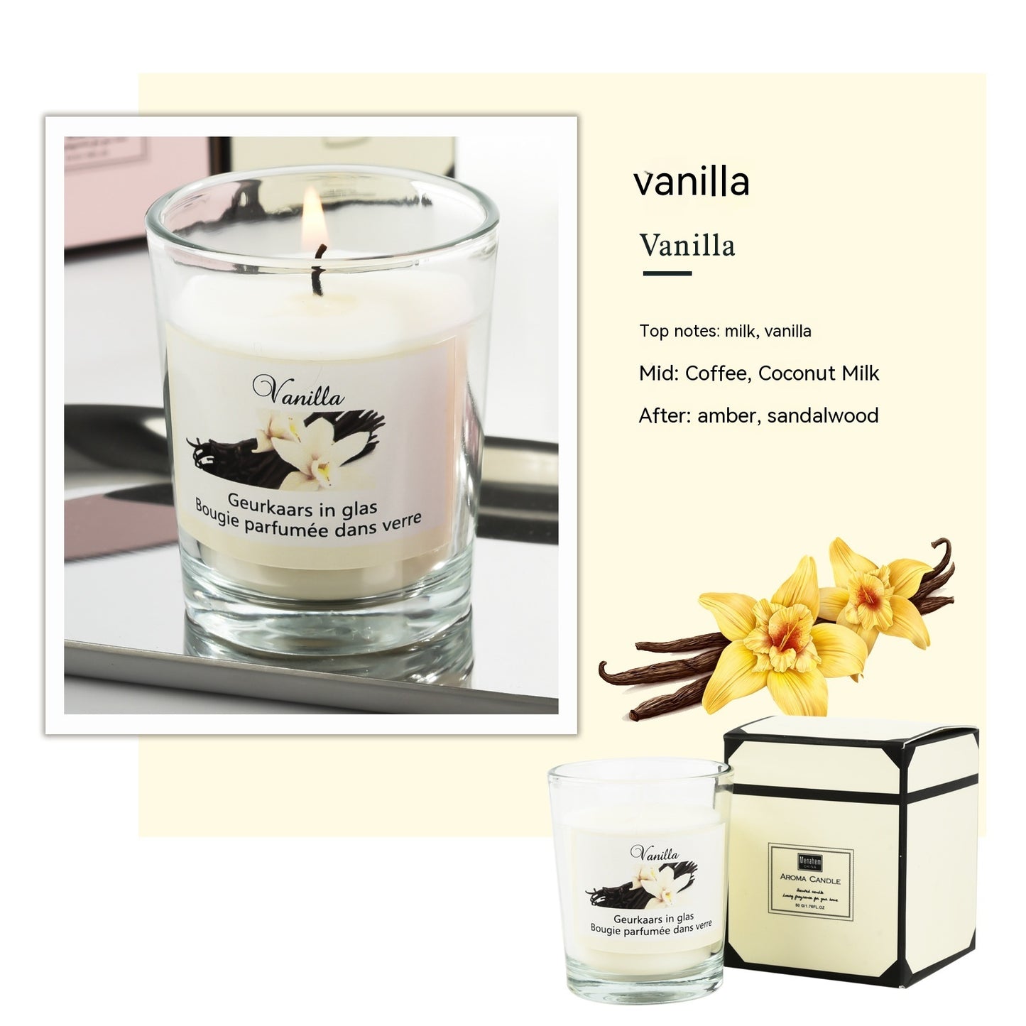 Soy Wax Aromatherapy Candle – Romantic Glass Jar Gift